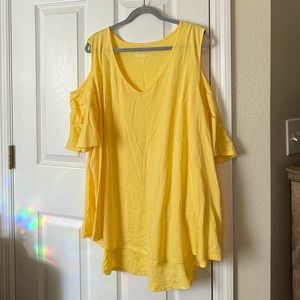 Romans Cold Shoulder Ruffle Sleeve TShirt